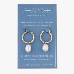 Charged Removable Pearl Huggie Earrings